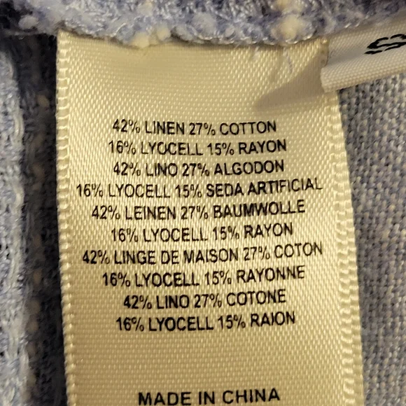 Cloth & Stone Linen Blend Blue Striped Boxy Top - Picture 9 of 9